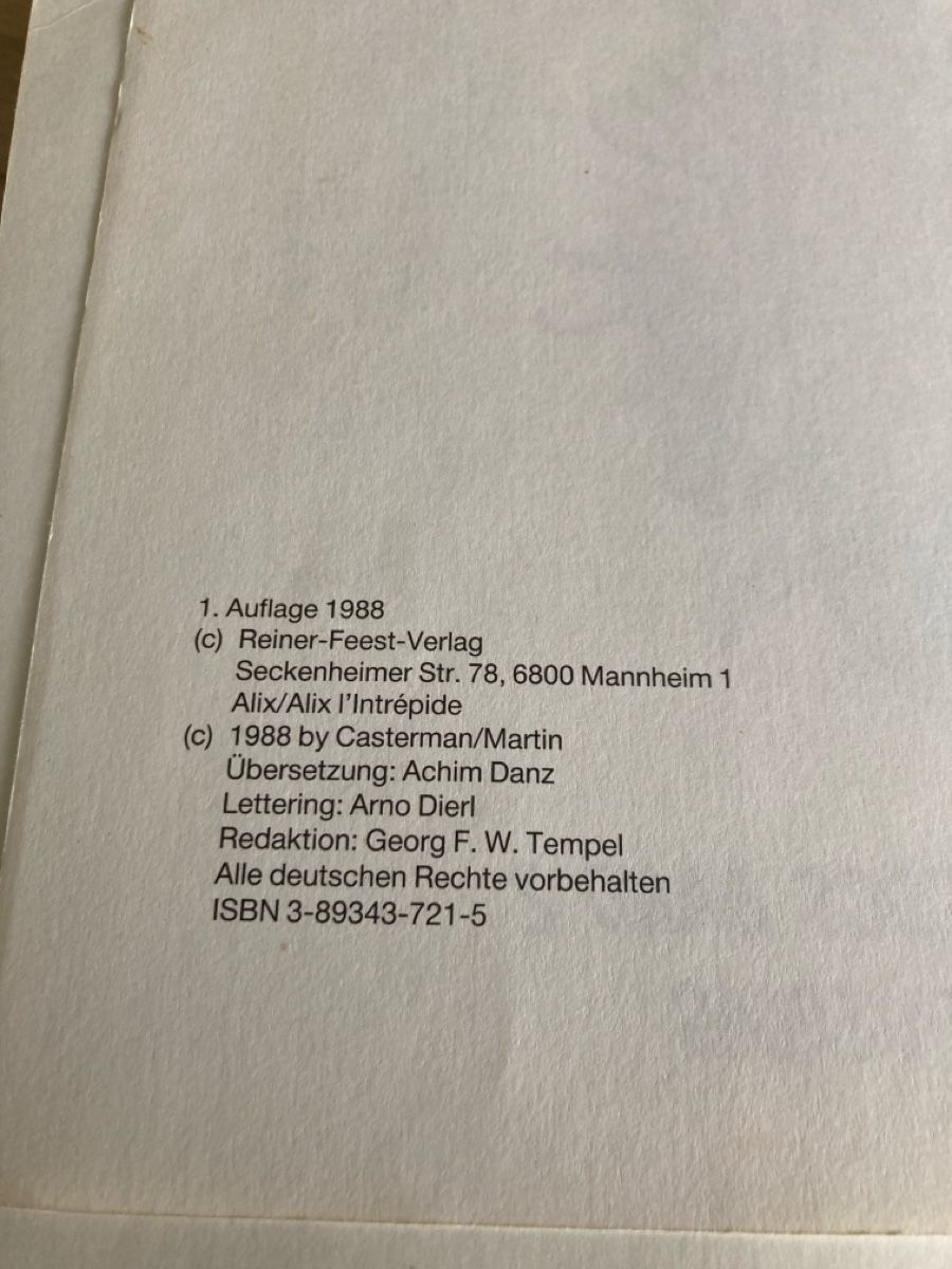 Fumetti: Alix Alix der Kühne – Nuovo (secondo la descrizione) da Zürich venduto da msxmsx 2