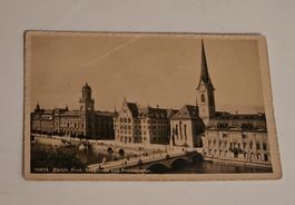 Ansichtskarte Zürich Stadthaus Fraumünster gelaufen - 1912