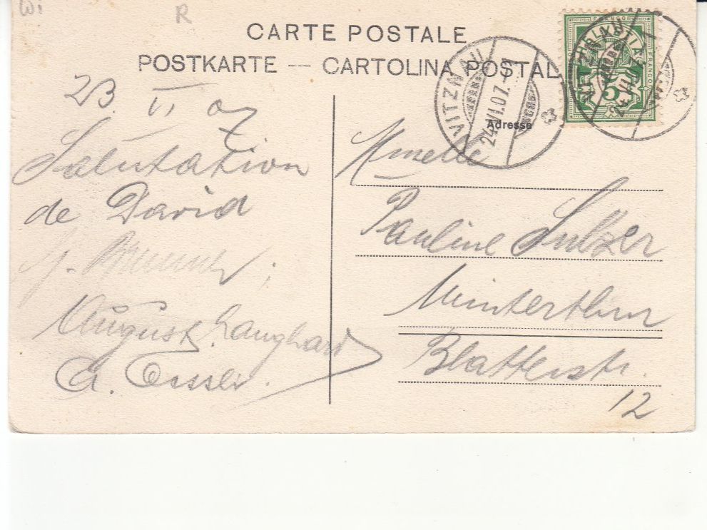Cartoline postali: Grubisbalm Vitznau 1907 – Usato da Bürglen TG venduto da StampGraf 1