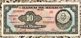 10 pesos Mexiko 1965 UNC!!!