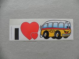 Abziehbild Kleber 45 Jahre alt Love Postauto Schweiz Saurer