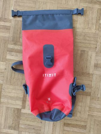 Wasserdichter Packsack Itiwit 10 Liter rot grau gebraucht