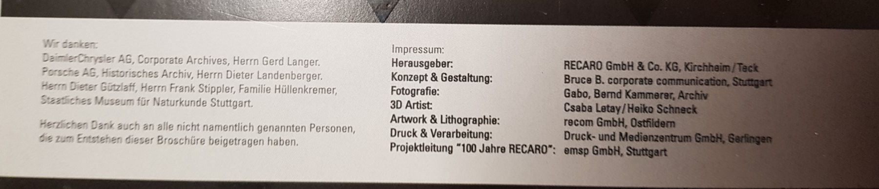 Bücher: Buchmappe 100 Jahre Recaro – Neu (gemäss Beschreibung) aus Dachsen von Topparts1 9
