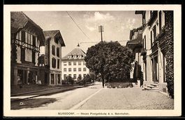 AK Burgdorf, Neues Postgebäude und obere Bahnhofstraße