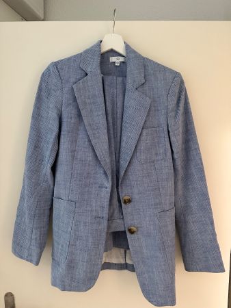 Hosenanzug Blazer & Chino aus Leinen Babyblau Grösse XS