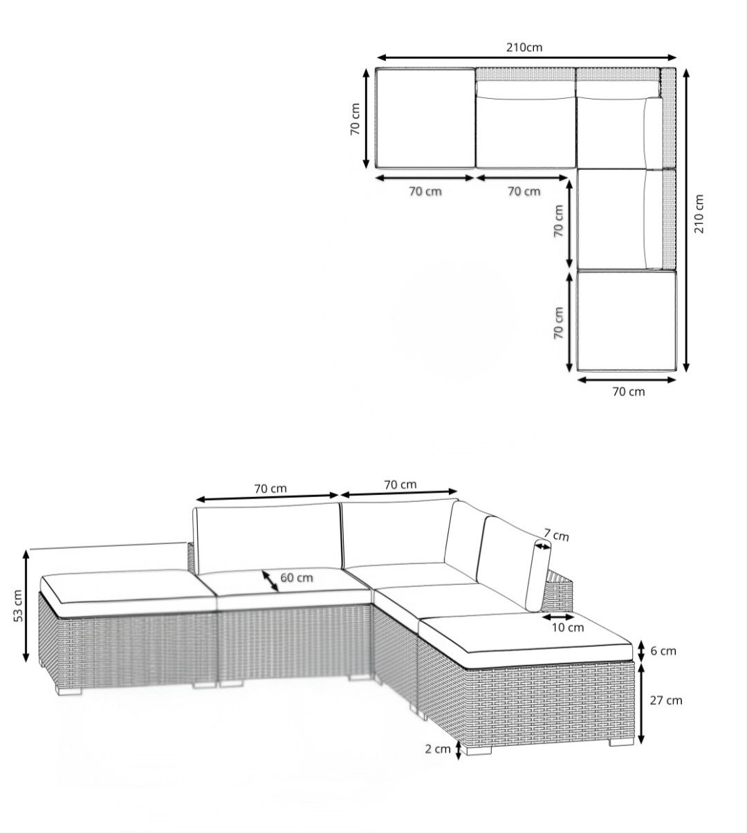 Gonser Sedie a sdraio: Rattan Lounge Grau/Anthrazit mit Abdeckplane – Usato da Baar venduto da meljo 2