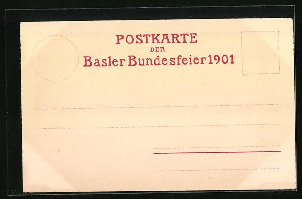 Cartoline postali: Basel, Bundesfeier 1901, Festspiel, Hero – Usato da Berlin venduto da bartko-reher 1