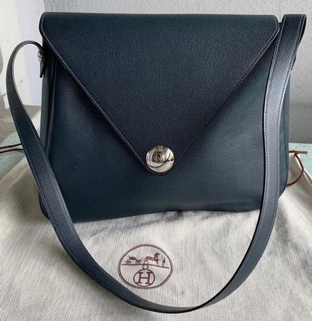 HERMES CHRISTINE Envelope, Sac à bandoulière vintage  gris