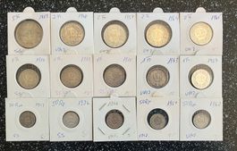 Schweiz: 15 Silbermünzen