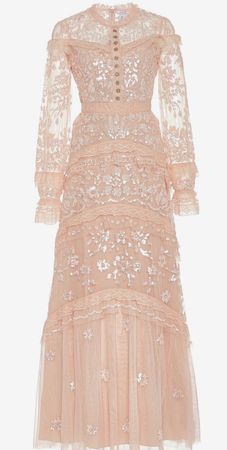 NEW Needle and Thread pink tulle embellished dress
