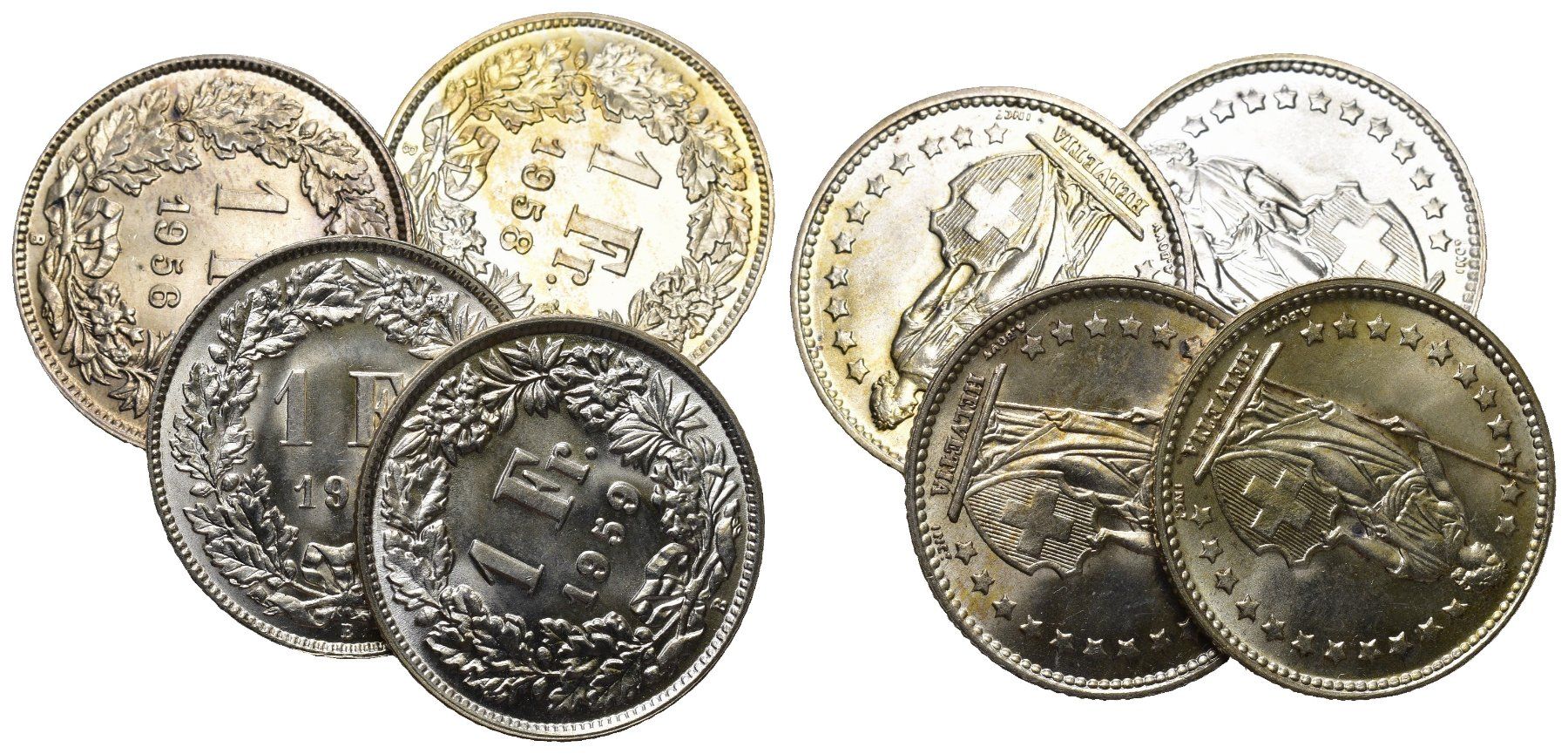 Toutes les monnaies: Schweiz 1956+1958+1957+1959 – D'occasion à Bern par numismatictops