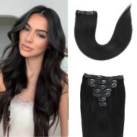Echthaar Clip in Extensions Schwarz, Neu, 50.8 cm, Top!