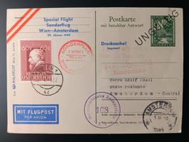 Österreich 1949 Luftpost Sonderflug Postkarte 1949