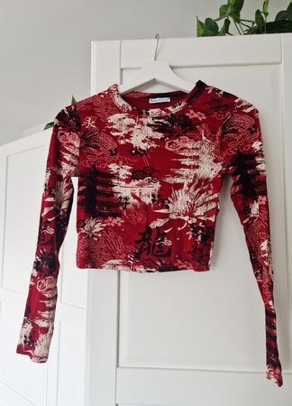 Crop Langarmshirt, Bershka, Gr. S
