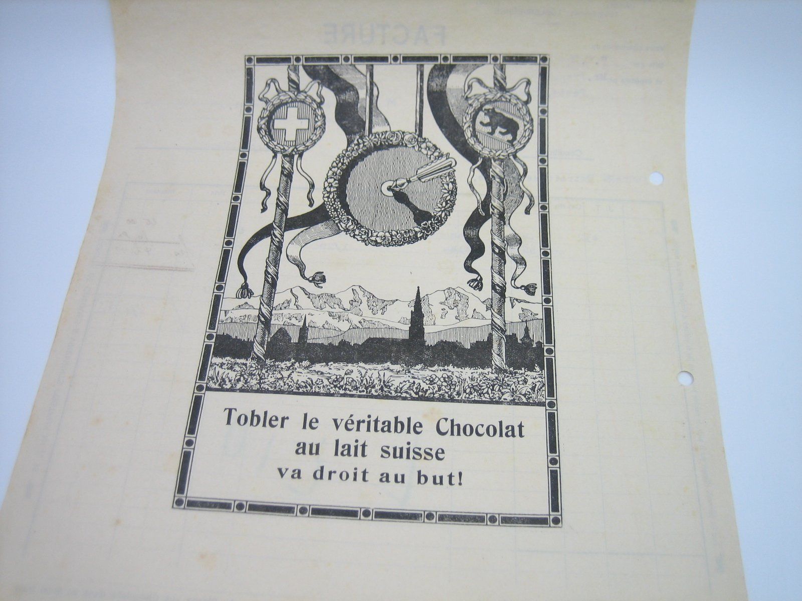 Foto & Immagini: Tobler Chocolat altes Werbeblatt/Rechnung – Usato da Zürich venduto da Tomi118 1