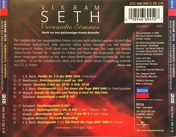 CD: set 2CD's - Vikram Seth - Verwandte Stimmen – Usato da Unterbäch venduto da niquz 1