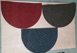 3 Stück Halbrund Fussmatte Schmutzmatte 75x50cm