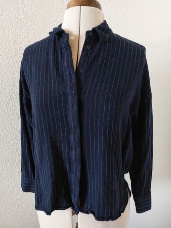 Comptoir des Cotonniers Bluse Damen dunkelblau gestreift 