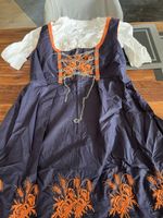 Trachtenkleid Oscar Gr. 42 blau orange Stickerei Oktoberfest