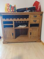 Buffet Schrank Holz Weinregal Gläserhalter Türen Schubladen