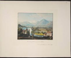 Thun  altkolorierte Aquatinta von Bantli