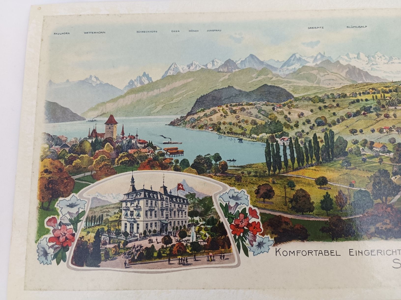 Grafica & Litografie: Lithographie Hotel Blumlisalp Spiez – Usato da Steffisburg venduto da ZeitReise_ 1