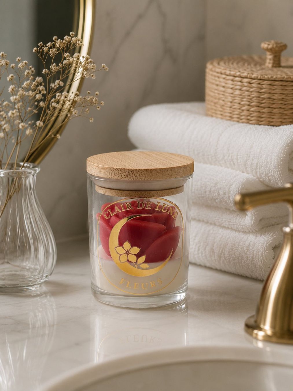 Candele: Handgemachte Rosenkerze im Glas - Clair de lune Fleurs – Nuovo (secondo la descrizione) da Kirchdorf AG venduto da moo_9rdb 2