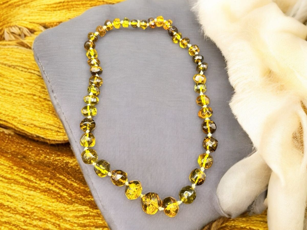Catenine: Facettierte Bernstein-Vintage-Halskette – Usato da Lamone venduto da LaCantinaMagica 4