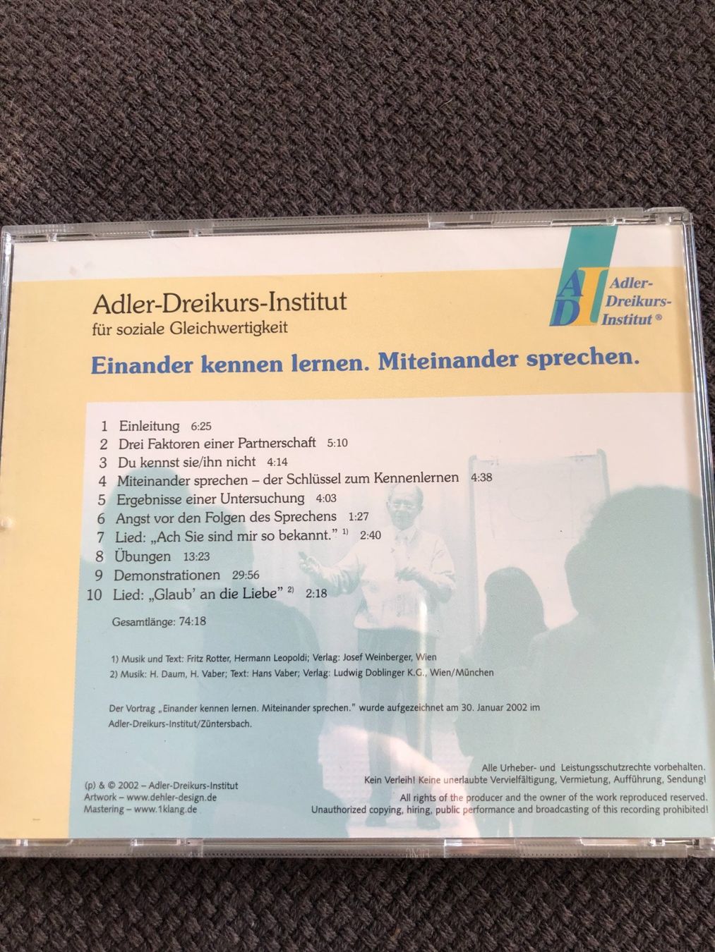 CD: Schoenaker:  Einander kennen lernen. Miteinander sprechen – Usato da Zürich venduto da Lionsands 1