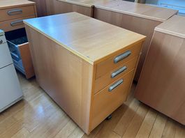 Caisson de bureau mobile bois | 3 tiroirs