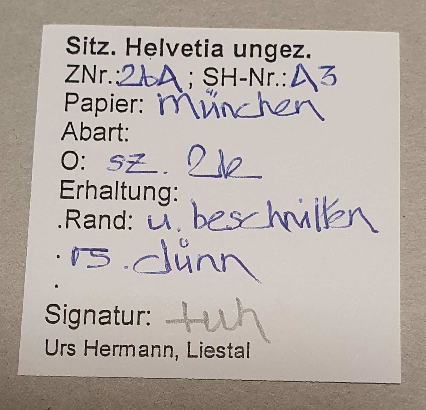 Tutti i francobolli: Strubel 26A3 mit Befund Kat. 500.00 – Usato da Balgach venduto da SIMEON27 2