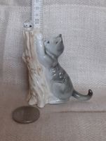 Porzellan Katze mit Maus, Vintage Deko Figur, 10cm hoch