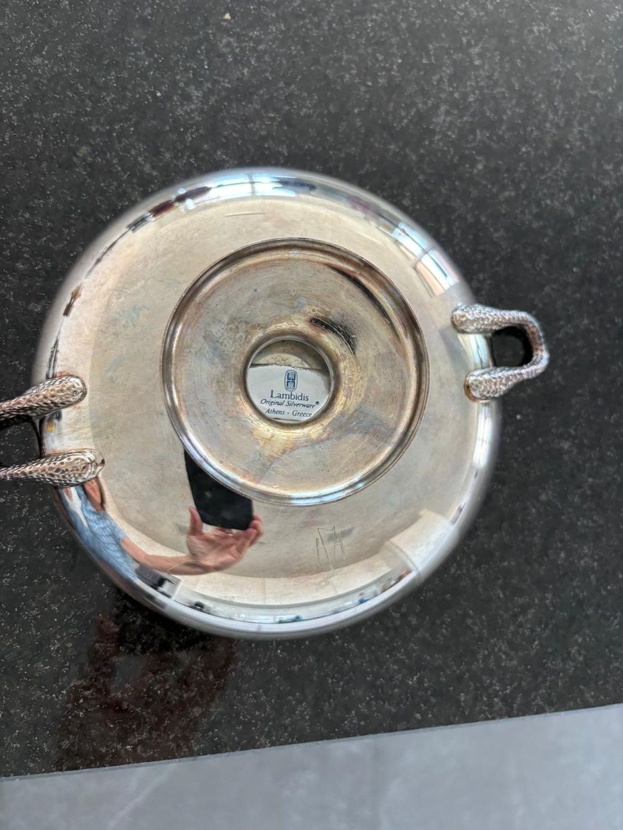 Schalen: Servierschale Lambidis versilbert goldfarben mit Box – Neu (gemäss Beschreibung) aus Zuzwil SG von Skotm 3