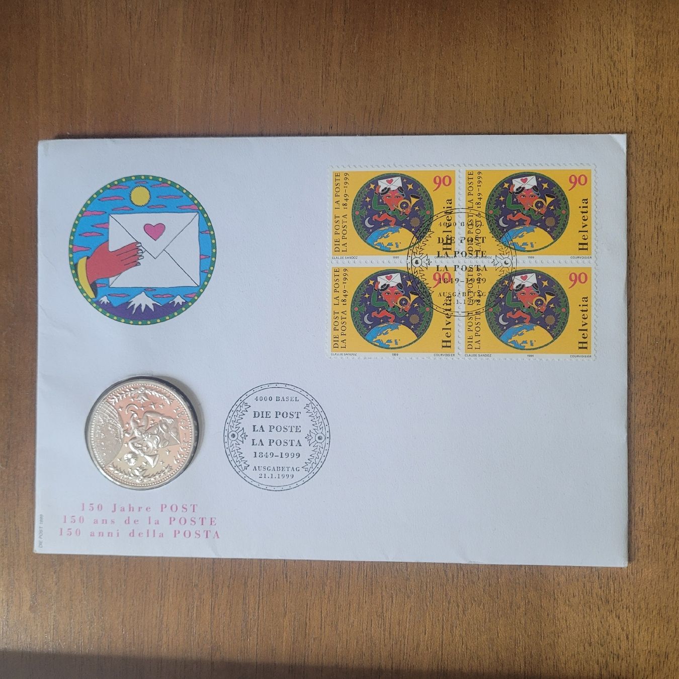 Tous les timbres: 150 Jahre Post 1999 Münzbrief – Neuf (Voir description) à Schönenwerd par rosamanda
