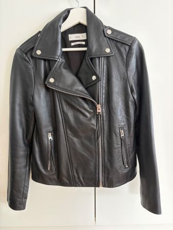 Premium Lederjacke Mango schwar Gr. M