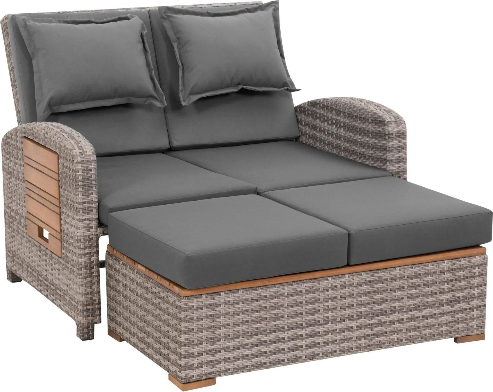 Sedie a sdraio: Rattan Sofa / Liege mit passendem Wetterschutz – Usato da Rorbas venduto da Astrafix