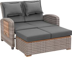 Rattan Sofa / Liege mit passendem Wetterschutz