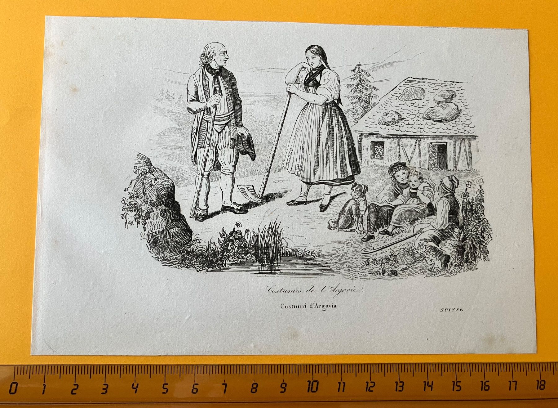 Stiche: Aargau, Aargauer Tracht: Stich von 1838 – Gebraucht aus Aarau von luck123
