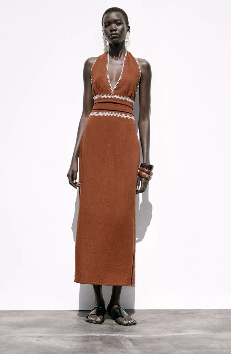 Vestiti: Robe en lin marron M/Braunes Leinenkleid M – Nuovo e nell'imballaggio originale da Veyras venduto da ValClasse