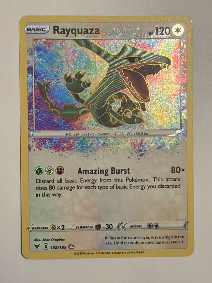 Pokémon Rayquaza Amazing Rare 138/185 Holo – Mint+ 🌈 (Gebraucht) in ...