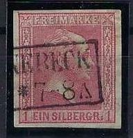 Altdeutschland 1858 Preussen 1 Silber-Groschen gest.