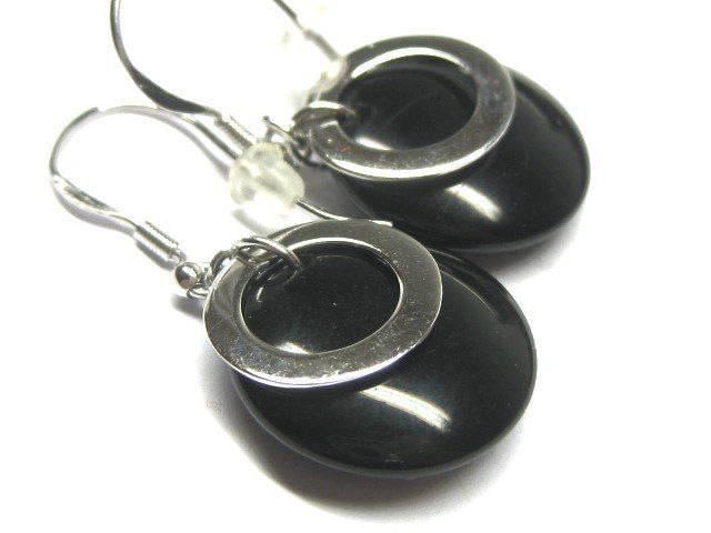 Orecchini pendenti & Orecchini a lobo: Ohrringe Ohrhänger Silber 925 / Onyx-Imitat – Usato da Ermatingen venduto da Decovin 2