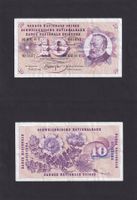 Gebrauchte Banknote 10 Franken Schweiz Serie 97 T 06.01.1977