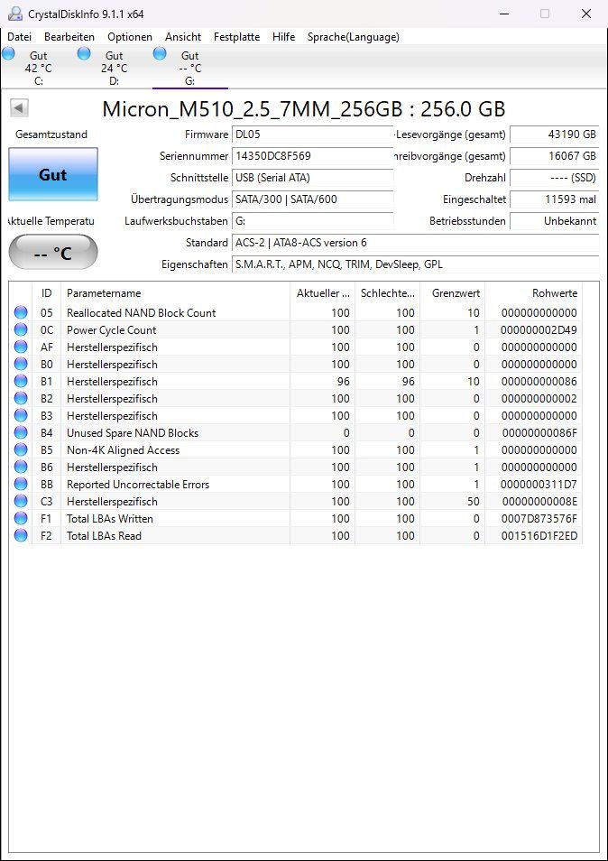 Dischi rigidi: MICRON SSD 256GB – Usato da Künten venduto da Arktisde 1