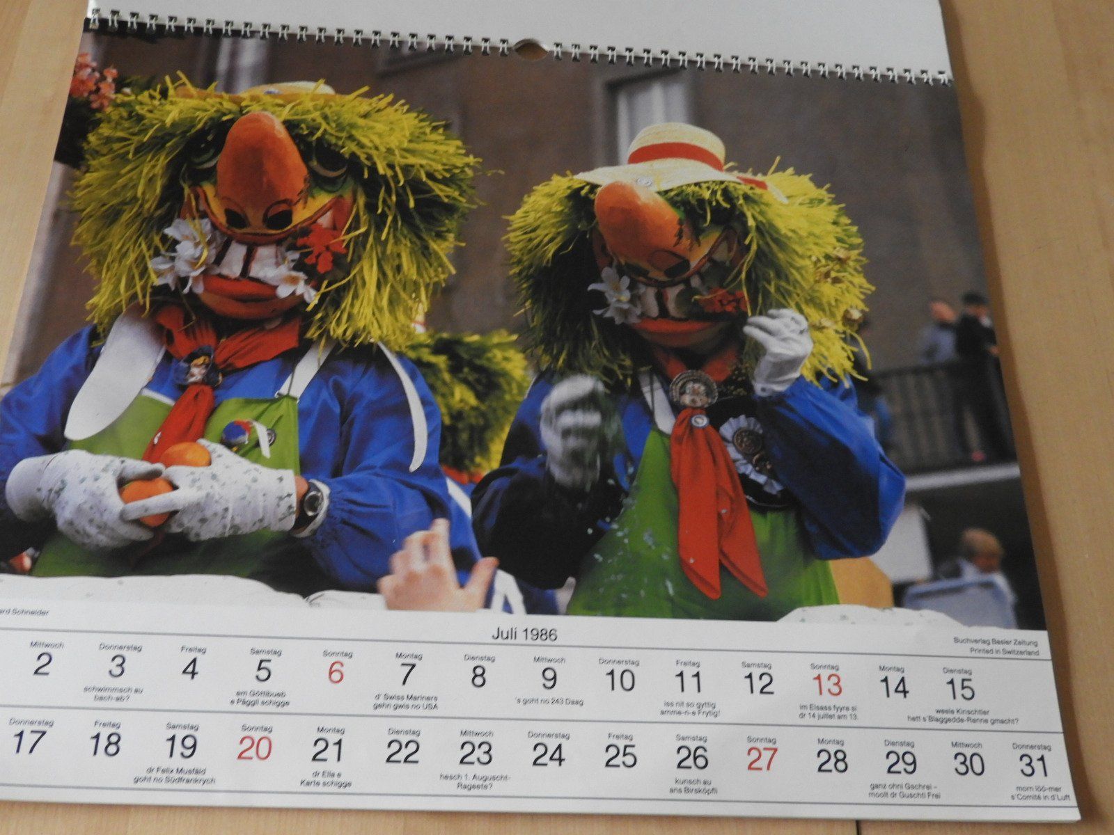 Calendari: FASNACHTSKALENDER 1986, 12 BILDER ,  75 JOHR AM STÄGGE, – Usato da Ettingen venduto da troll-mutter 1