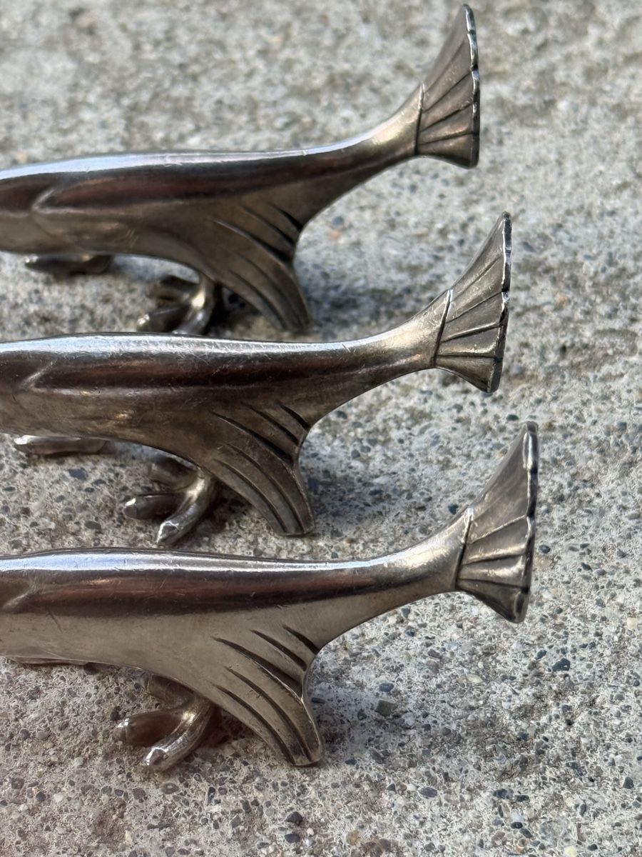 6 Messerbänke versilbert WMF 3x Pfau 3x Hahn Vintage (D'occasion) à ...