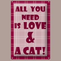 🔥 ALL YOU NEED IS LOVE Katzen Blechschild 🎀 20x30cm OVP 🔥