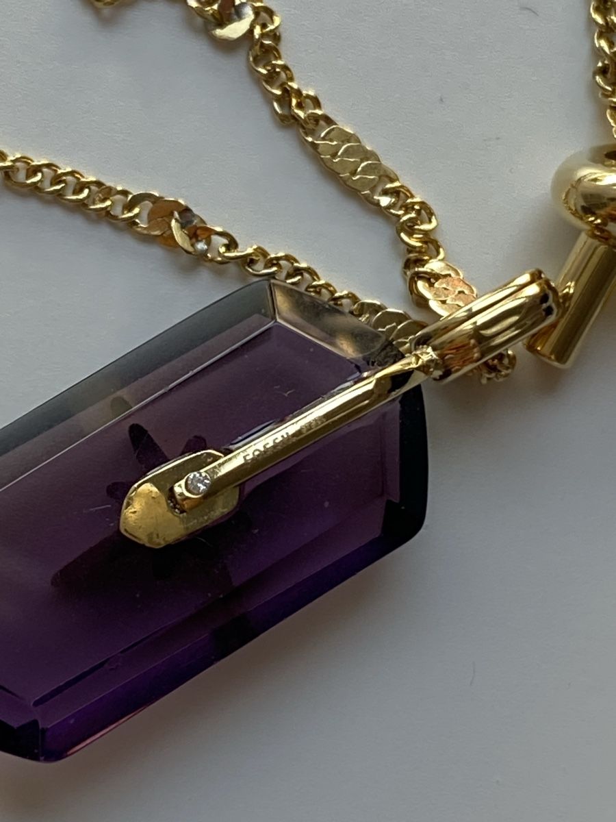Fossil Colliers: Fossil Amethyst Halskette Medaillon – Neuf (Voir description) à Givisiez par dor_xb9k 3