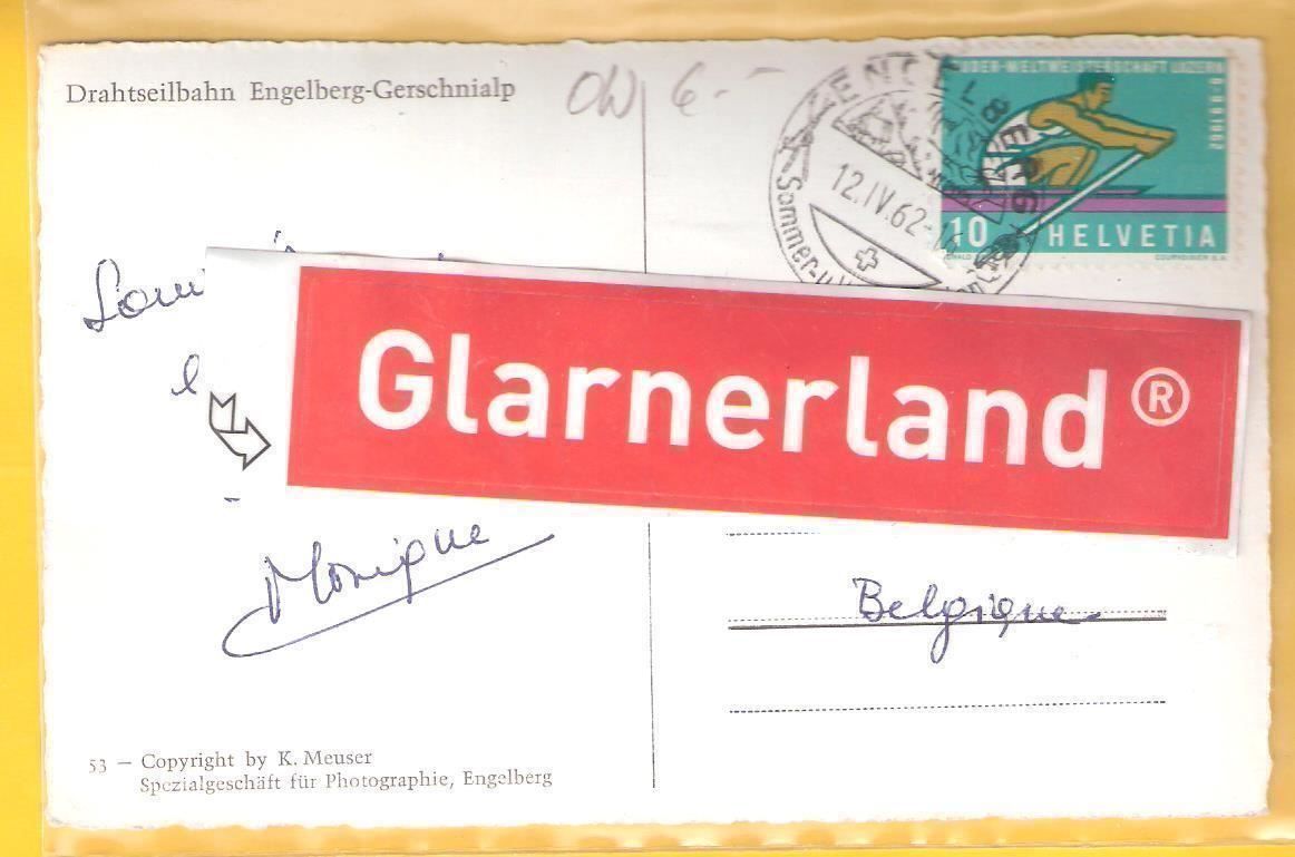 Cartoline postali: 12.4.62 Engelberg Drahtseilbahn+Ortstempl – Usato da Zürich venduto da Hagliweg 1