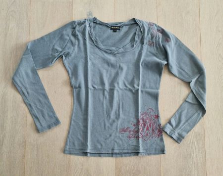 Longsleeve, Langarmshirt grau Gr. S (Damen)